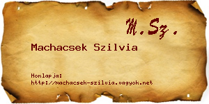 Machacsek Szilvia névjegykártya